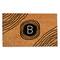 Black Monogram Circle Natural Coir Doormat